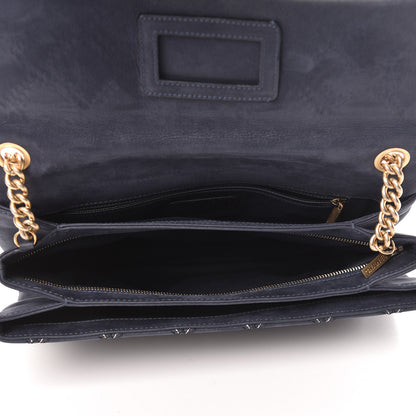 Chanel Calfskin Triple Stitched Medium Flap Navy 5 of 15