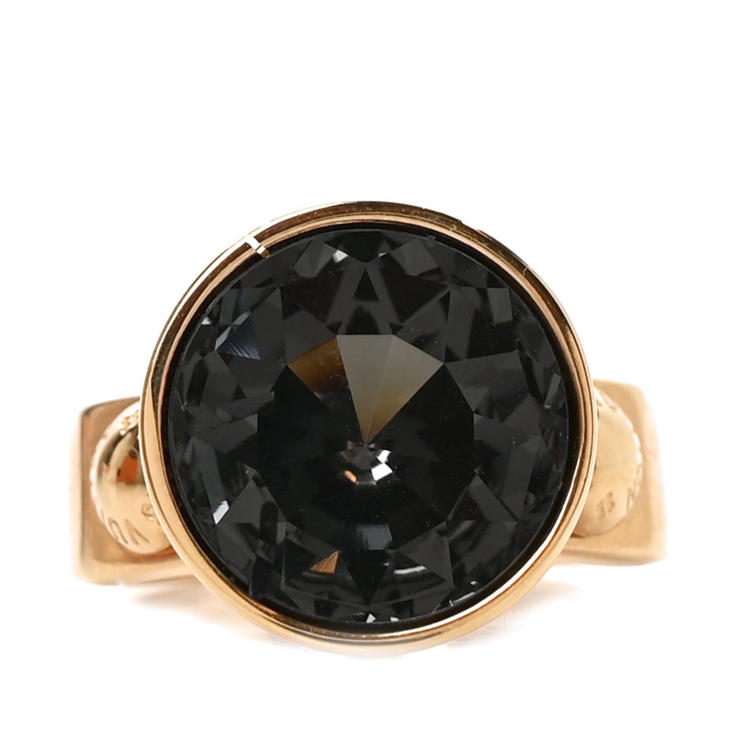 Louis Vuitton Crystal Ring L Gold Black 1 of 6