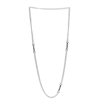 Hermes Sterling Silver Belt Buckle Chain Necklace 3 of 4