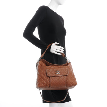 Chanel Caviar Quilted French Riviera Hobo Brown 3 of 9