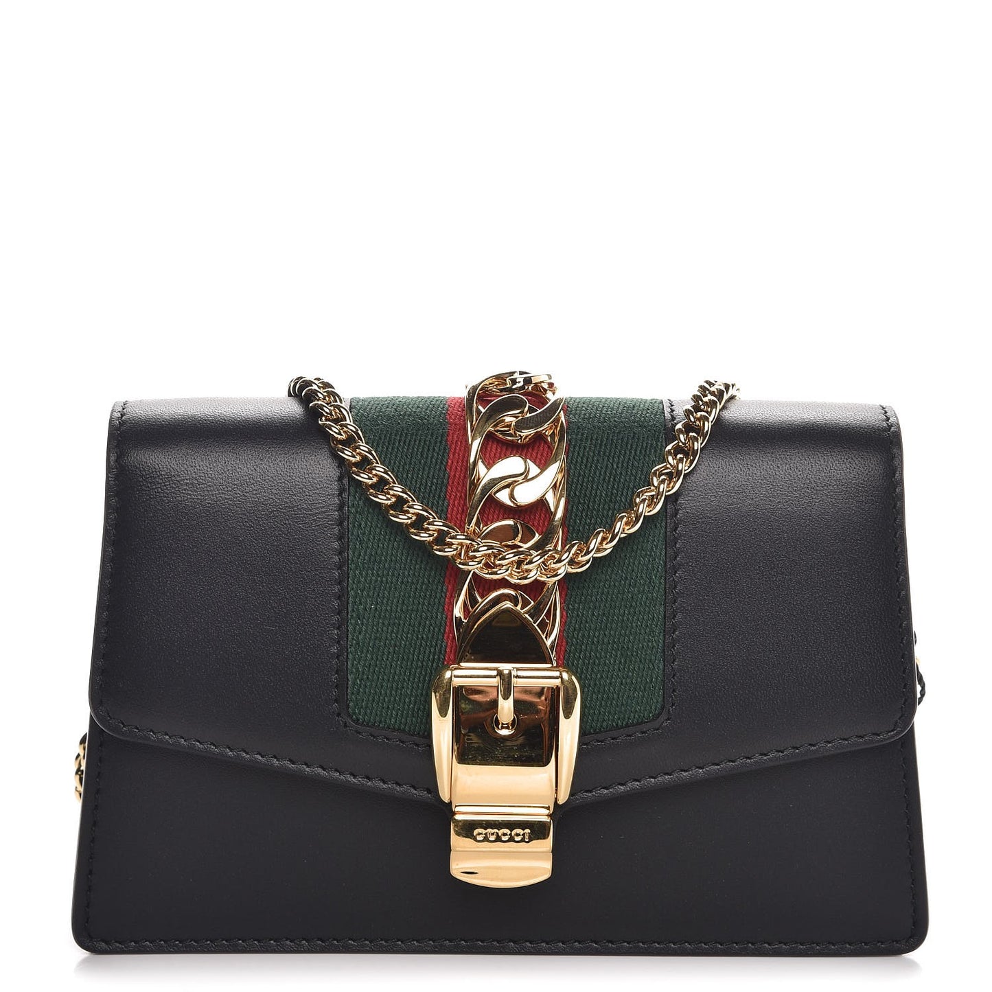 Calfskin Super Mini Sylvie Chain Shoulder Bag Black