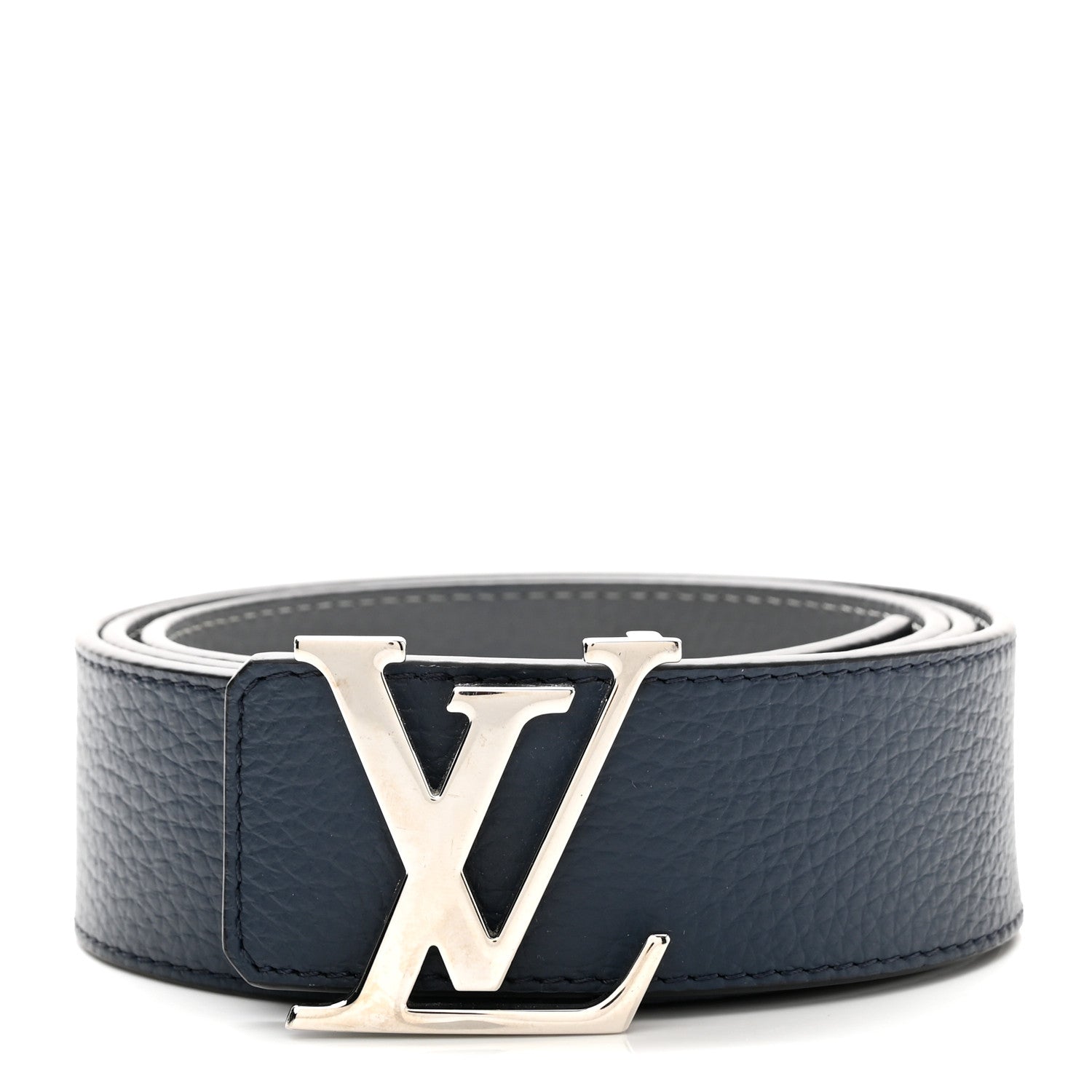 Louis Vuitton Taurillon Calfskin 30mm LV Initiales Reversible Belt 100 40 Navy 2 of 9