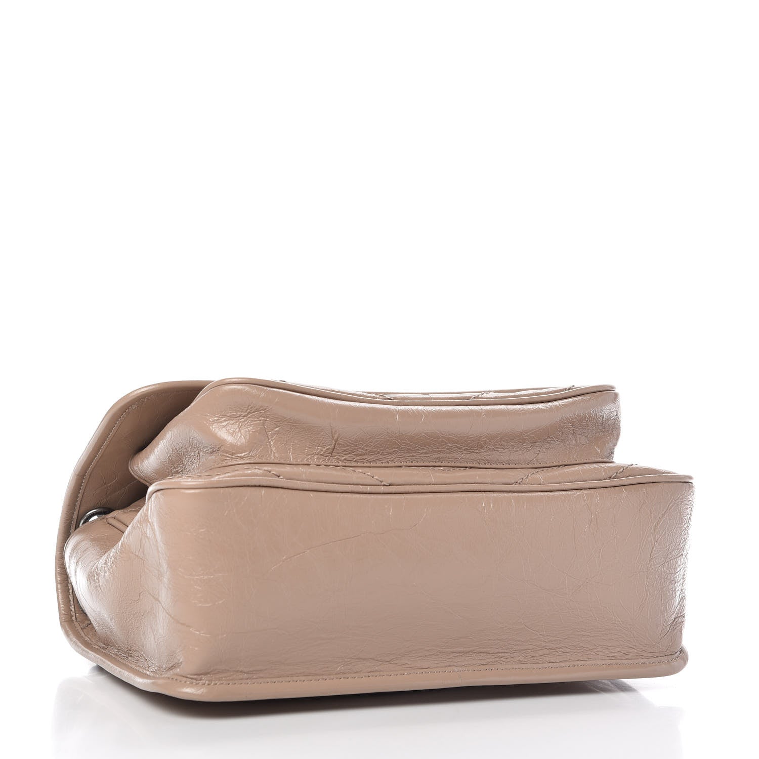 Saint Laurent Crinkled Calfskin Matelasse Monogram Medium Niki Chain Satchel Light Taupe 4 of 10