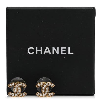 Chanel Crystal CC Earrings Gold 5 of 5