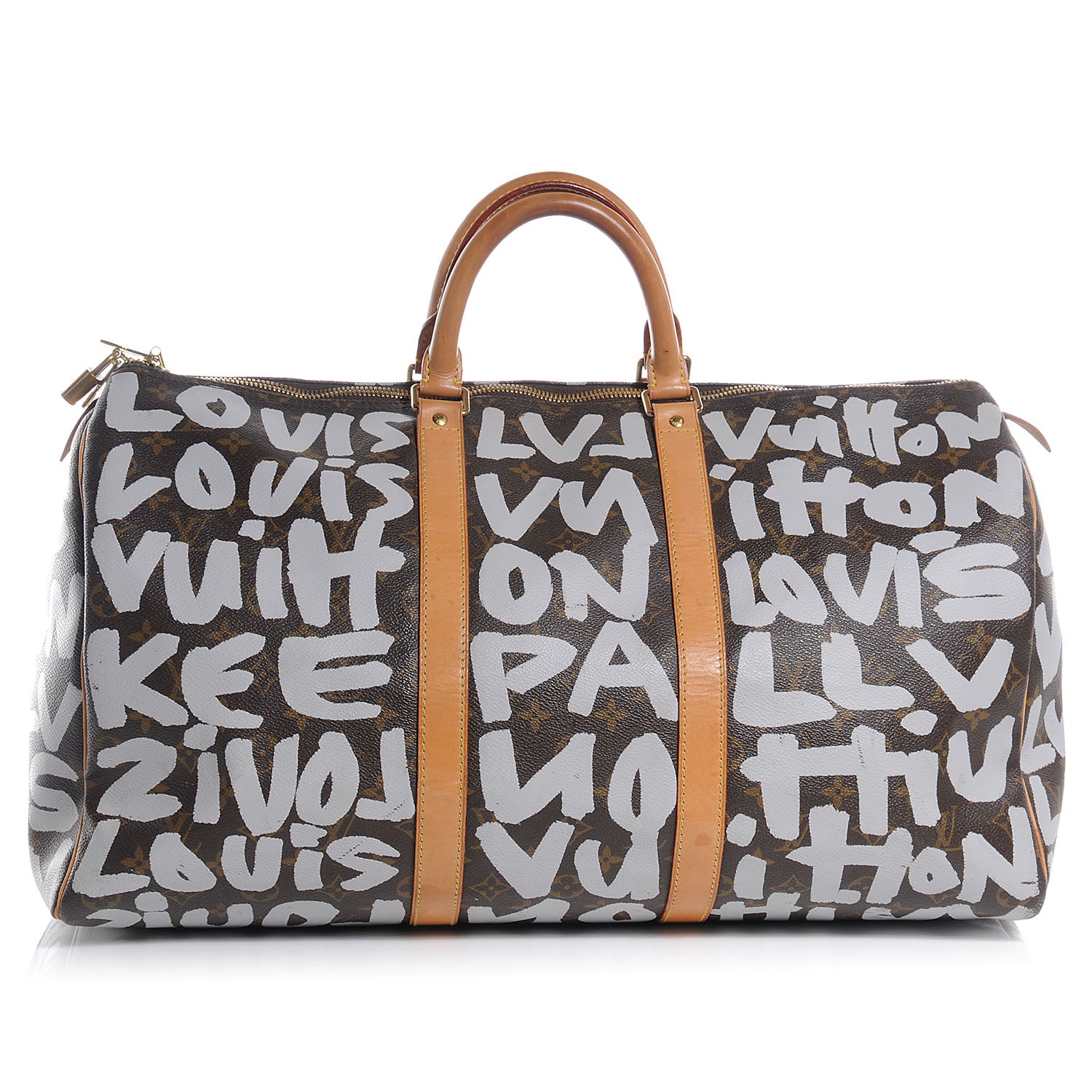 Louis Vuitton Graffiti Keepall 50 Silver 1 of 9