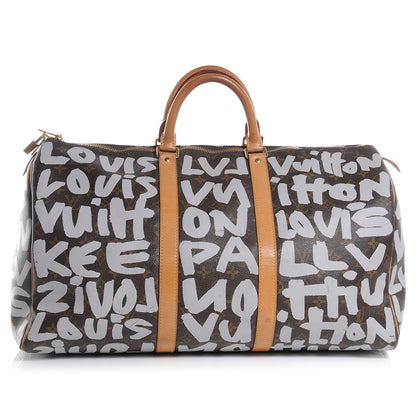 Louis Vuitton Graffiti Keepall 50 Silver 1 of 9