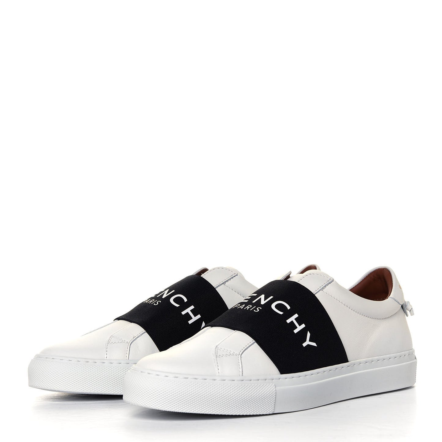 Calfskin Band Logo Womens Urban Street Sneakers 38 White Black