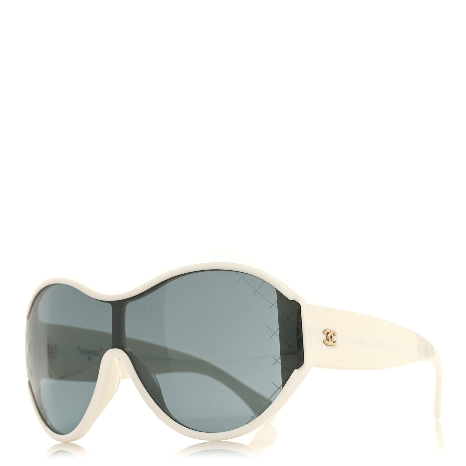 Chanel Acetate Shield Sunglasses 71476-A White 1 of 8