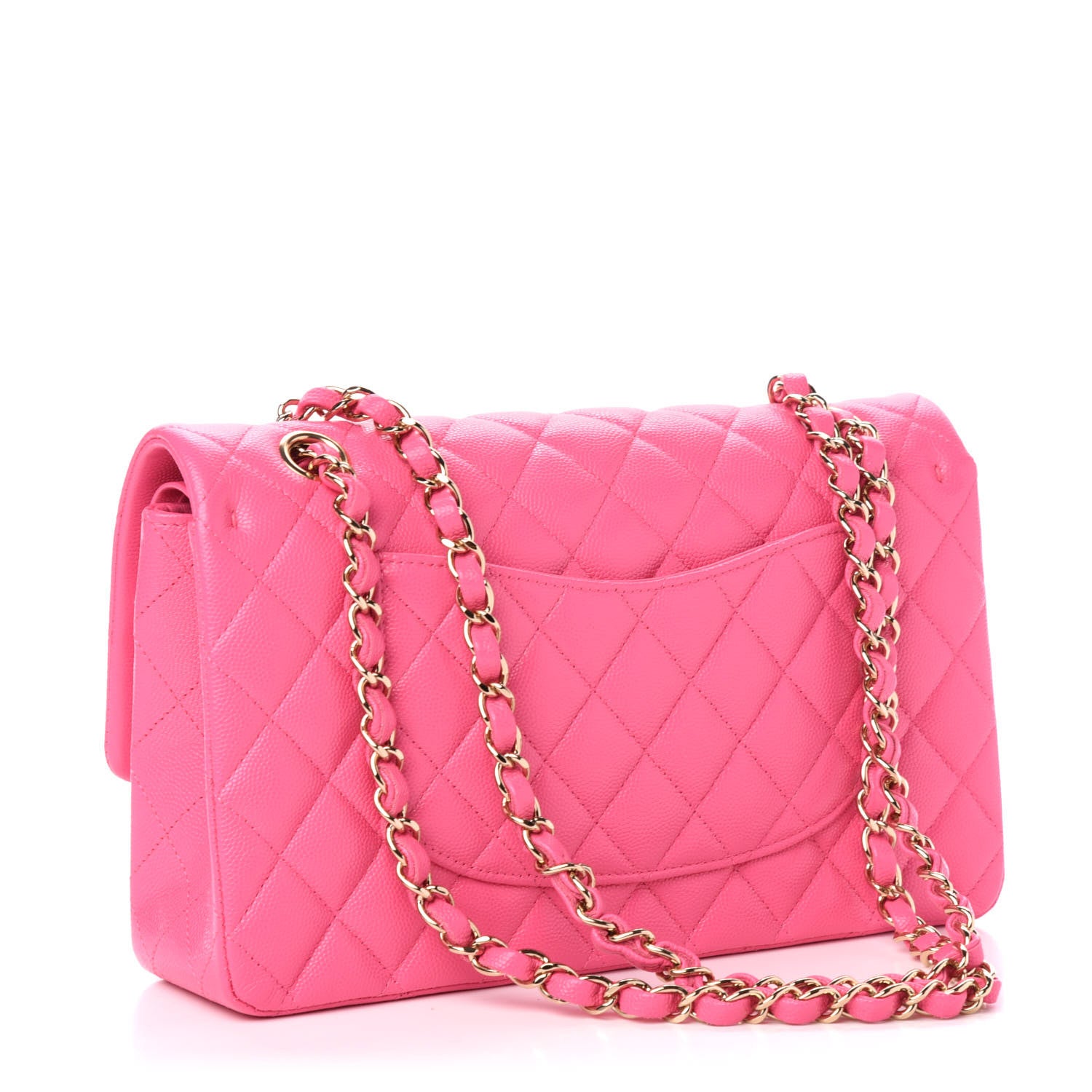 Chanel Caviar Quilted Medium Double Flap Pink 3 of 11