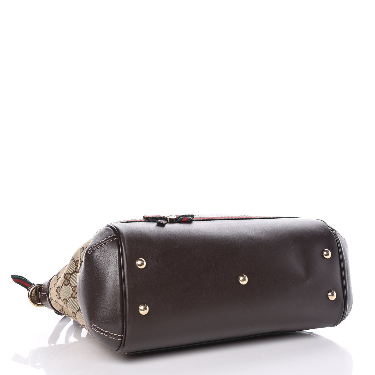 Gucci Monogram Web Mayfair Top Handle Satchel Dark Brown 4 of 19