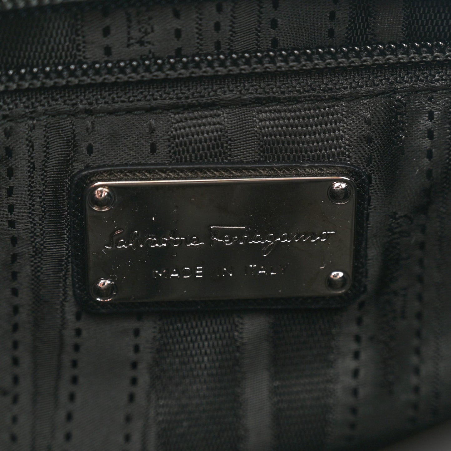 Printed Calfskin Briana Tote Black