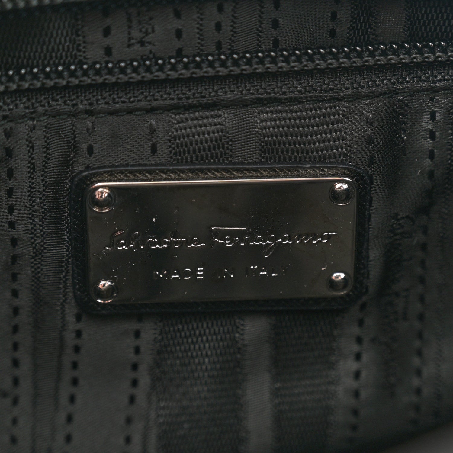 Salvatore Ferragamo Printed Calfskin Briana Tote Black 6 of 10