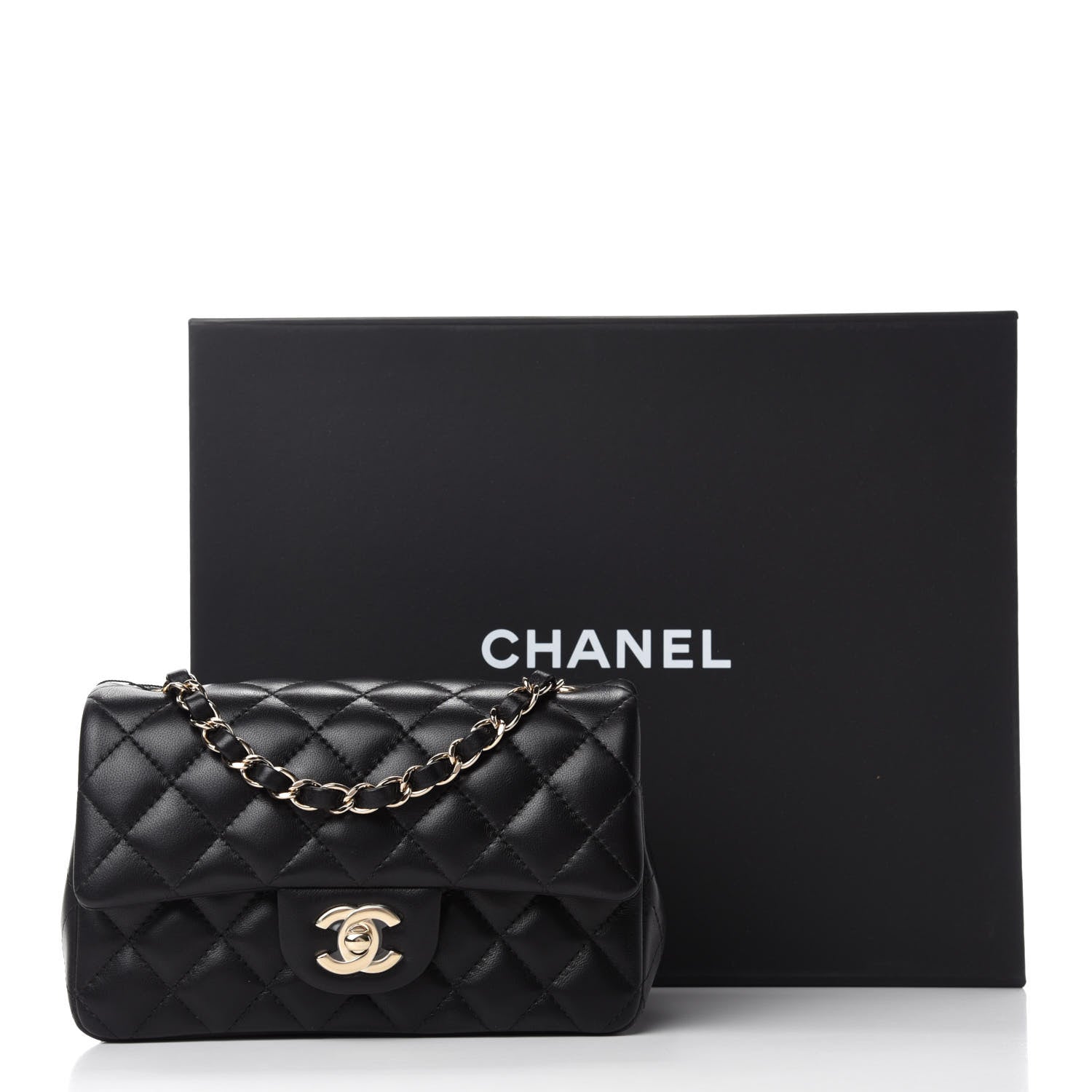 Chanel Lambskin Quilted Mini Rectangular Flap Black 11 of 11