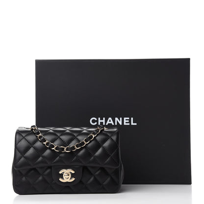 Chanel Lambskin Quilted Mini Rectangular Flap Black 11 of 11
