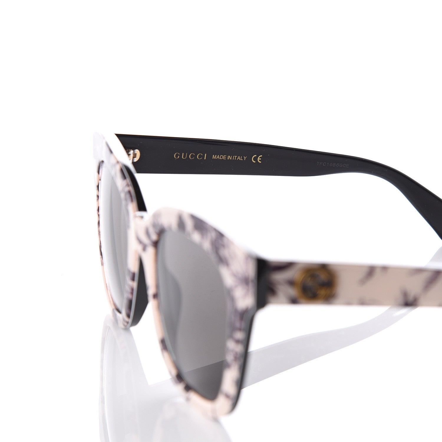 Gucci Acetate Herbarium Print Square Frame Sunglasses GG0029S White 5 of 7