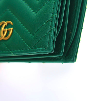 Gucci Calfskin Matelasse GG Marmont Card Case Wallet Emerald 9 of 12