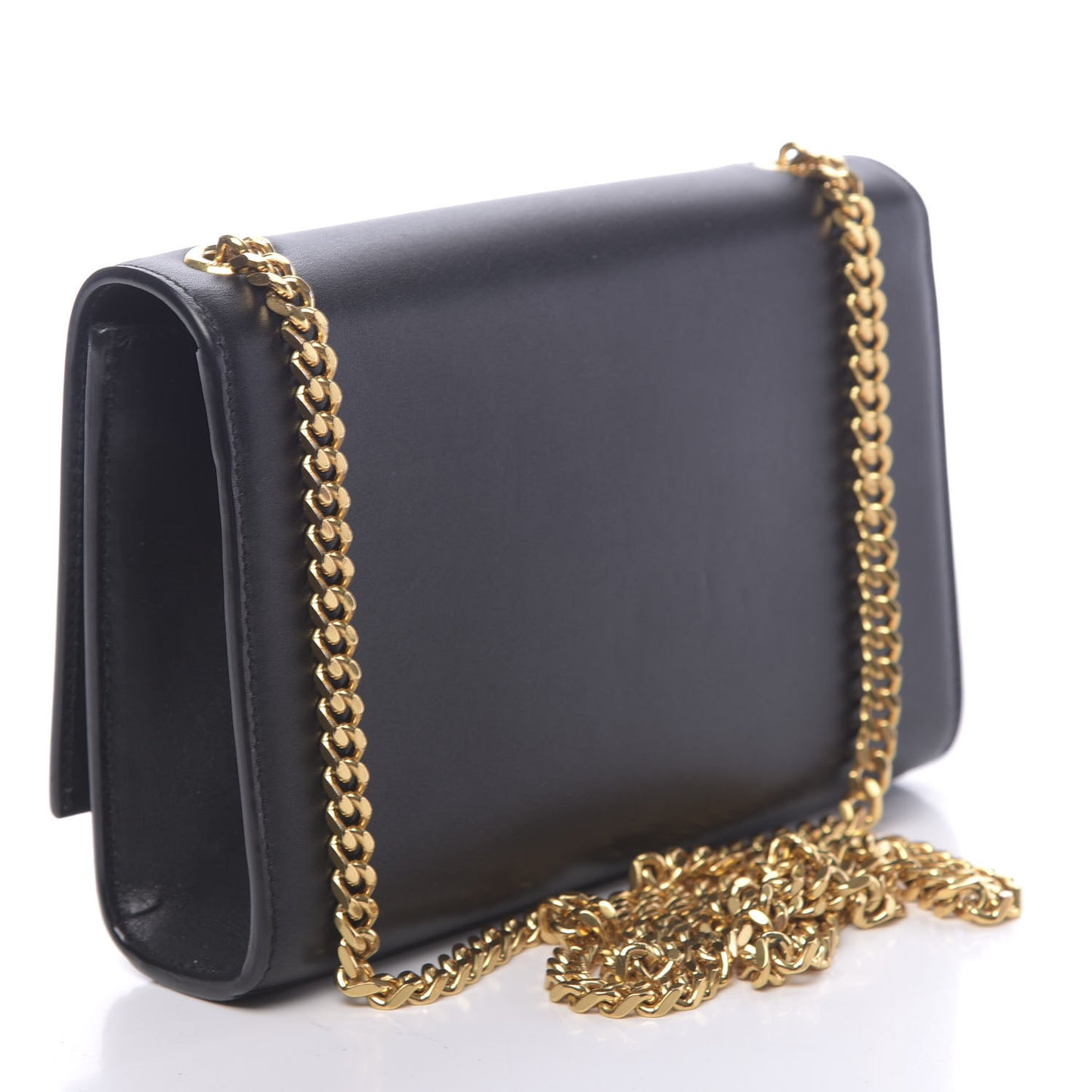 Calfskin Small Classic Monogram Kate Tassel Satchel Black