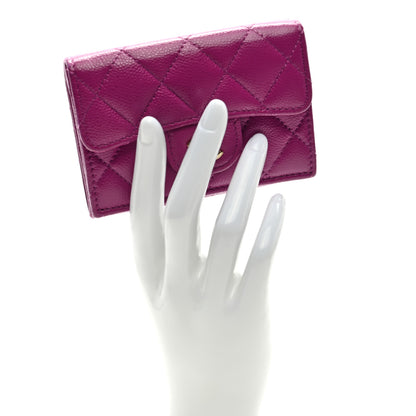 Chanel Caviar Quilted Double Flap Wallet Purple 2 of 7