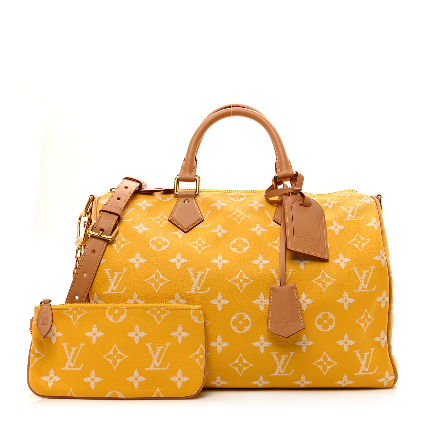 Calfskin Monogram Speedy P9 Bandouliere 40 Yellow