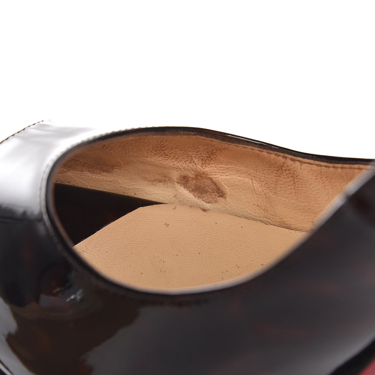 Patent Tortoiseshell Lady Peep 150 Pumps 35.5 Tartaruga