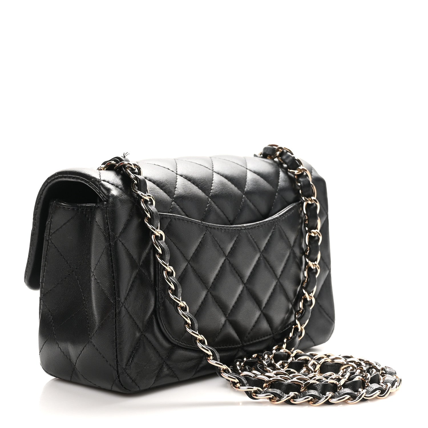 Chanel Lambskin Quilted Mini Rectangular Flap Black 3 of 12