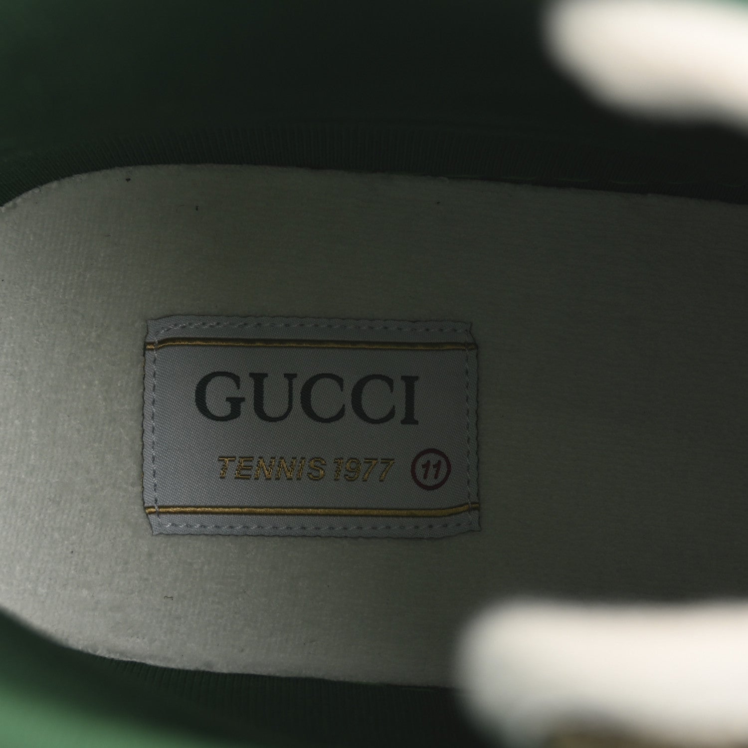 Gucci GG Monogram Web Mens 1977 Tennis High Top Sneakers 11 Beige Ebony Mystic White 7 of 9