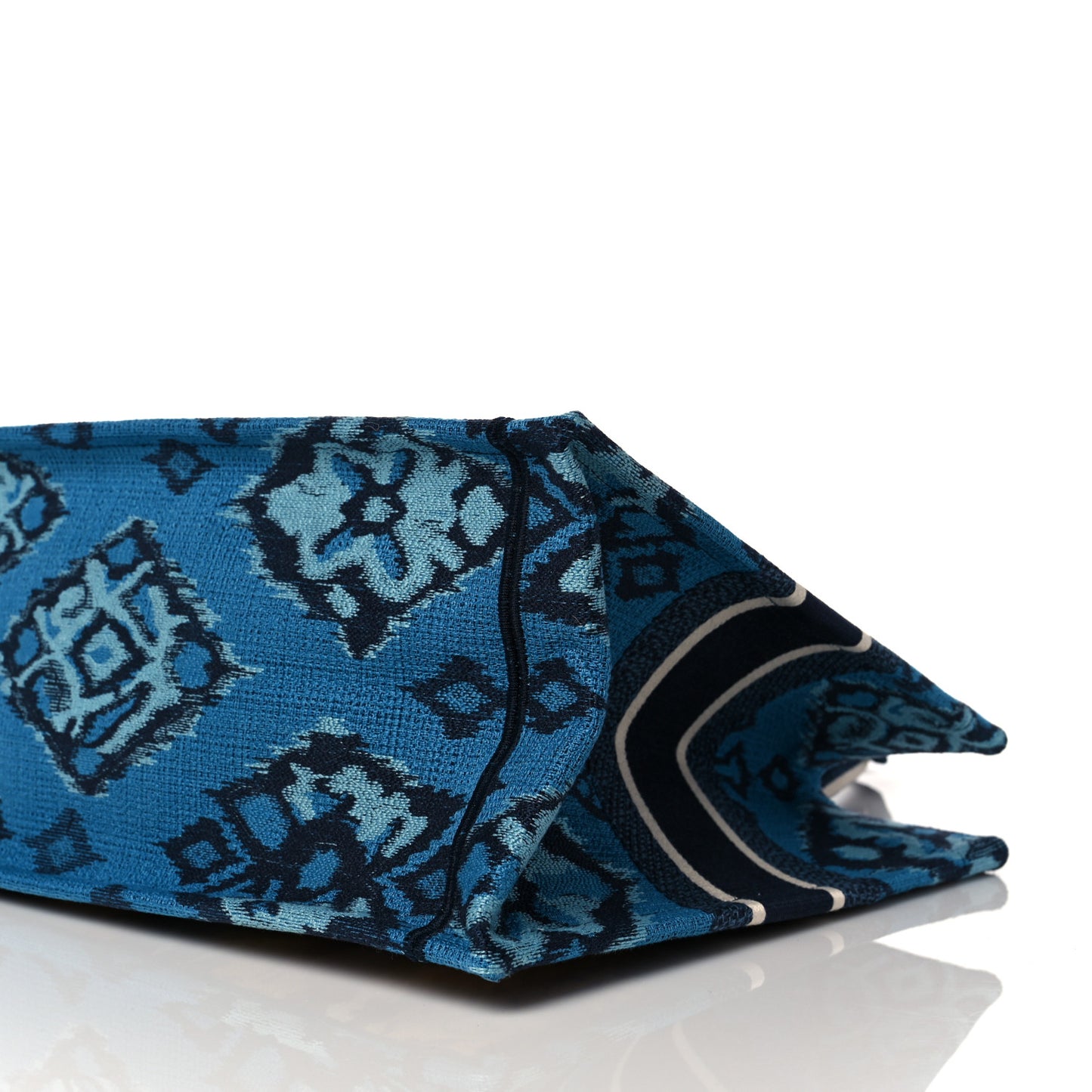 Canvas Embroidered Paisley Medium Book Tote Blue Multicolor