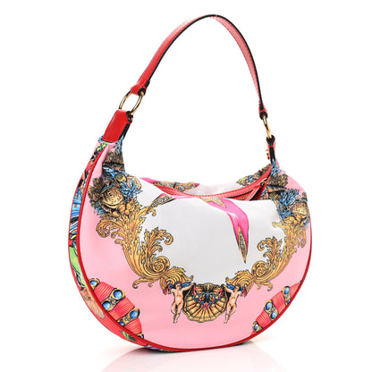Versace Nylon Calfskin Tresor De La Mer Print Hobo Bag Multicolor 3 of 9
