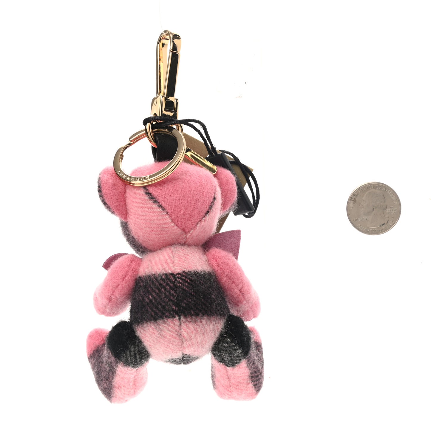 Cashmere House Check Thomas Bear Bag Charm Ash Rose