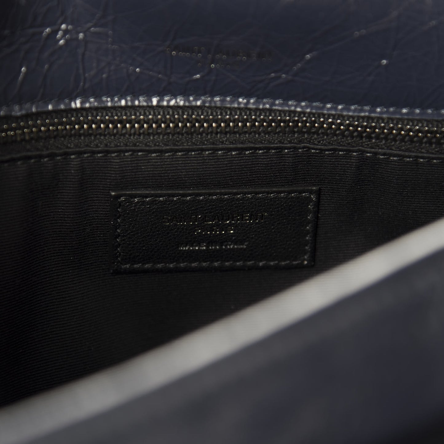 Crinkled Calfskin Matelasse Monogram Medium Niki Chain Satchel Deep Marine
