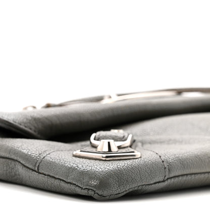 Balenciaga Chevre Silver Metallic Edge Hardware Envelope Clutch Gris Acier 11 of 16