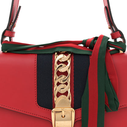 Gucci Calfskin Small Sylvie Shoulder Bag Hibiscus Red 8 of 12
