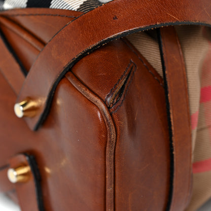 Burberry House Check Bridle Calfskin Medium Gosford Hobo Dark Tan 12 of 22
