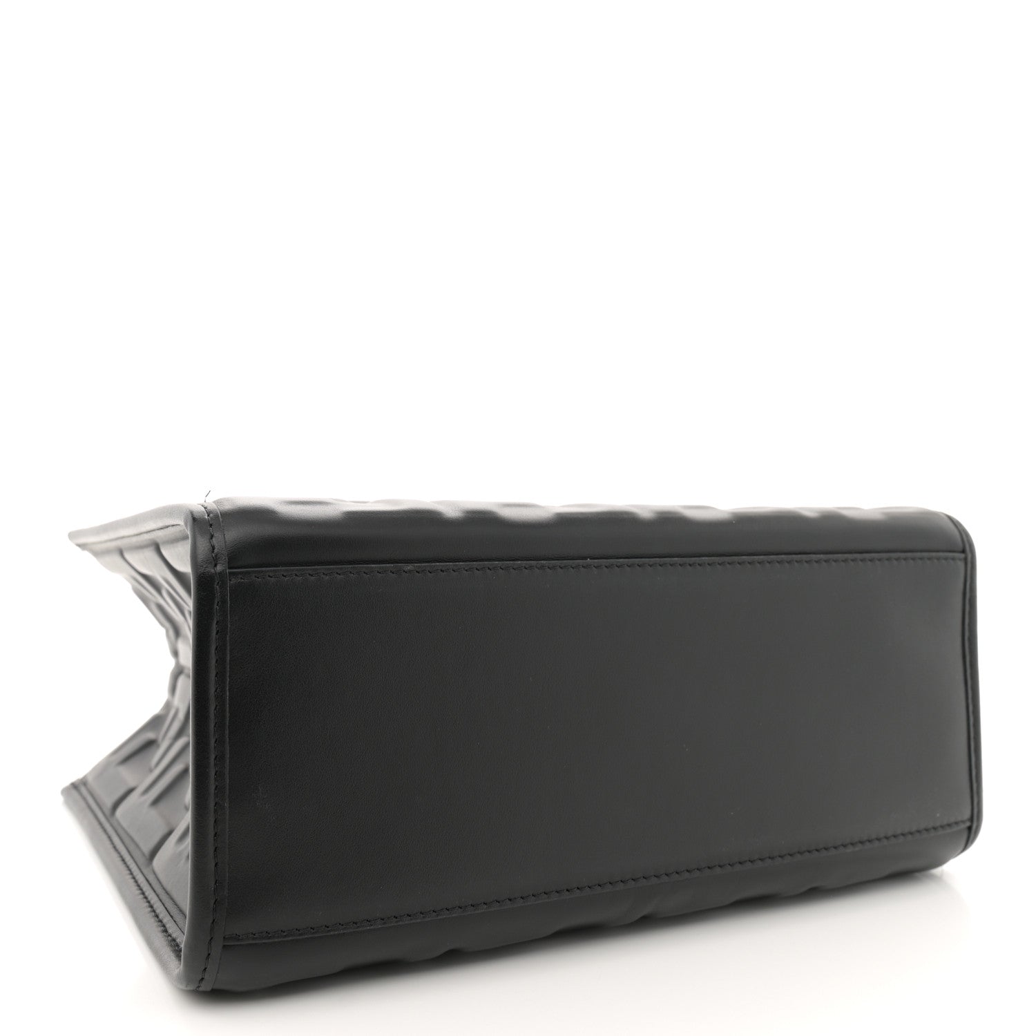 Fendi Vitello Plexiglass FF Embossed Small Fendi Sunshine Shopper Tote Black 4 of 10