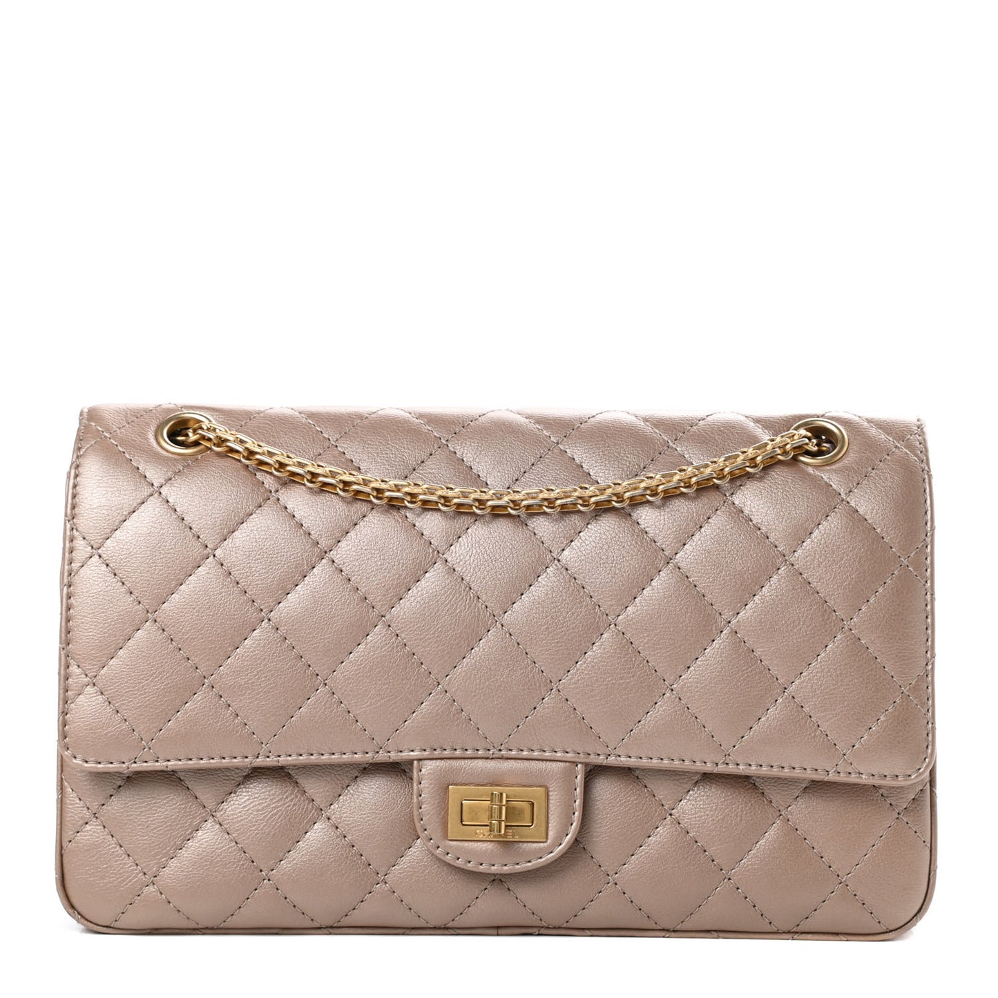 Metallic Calfskin Quilted 2.55 Reissue 226 Flap Dark Gold