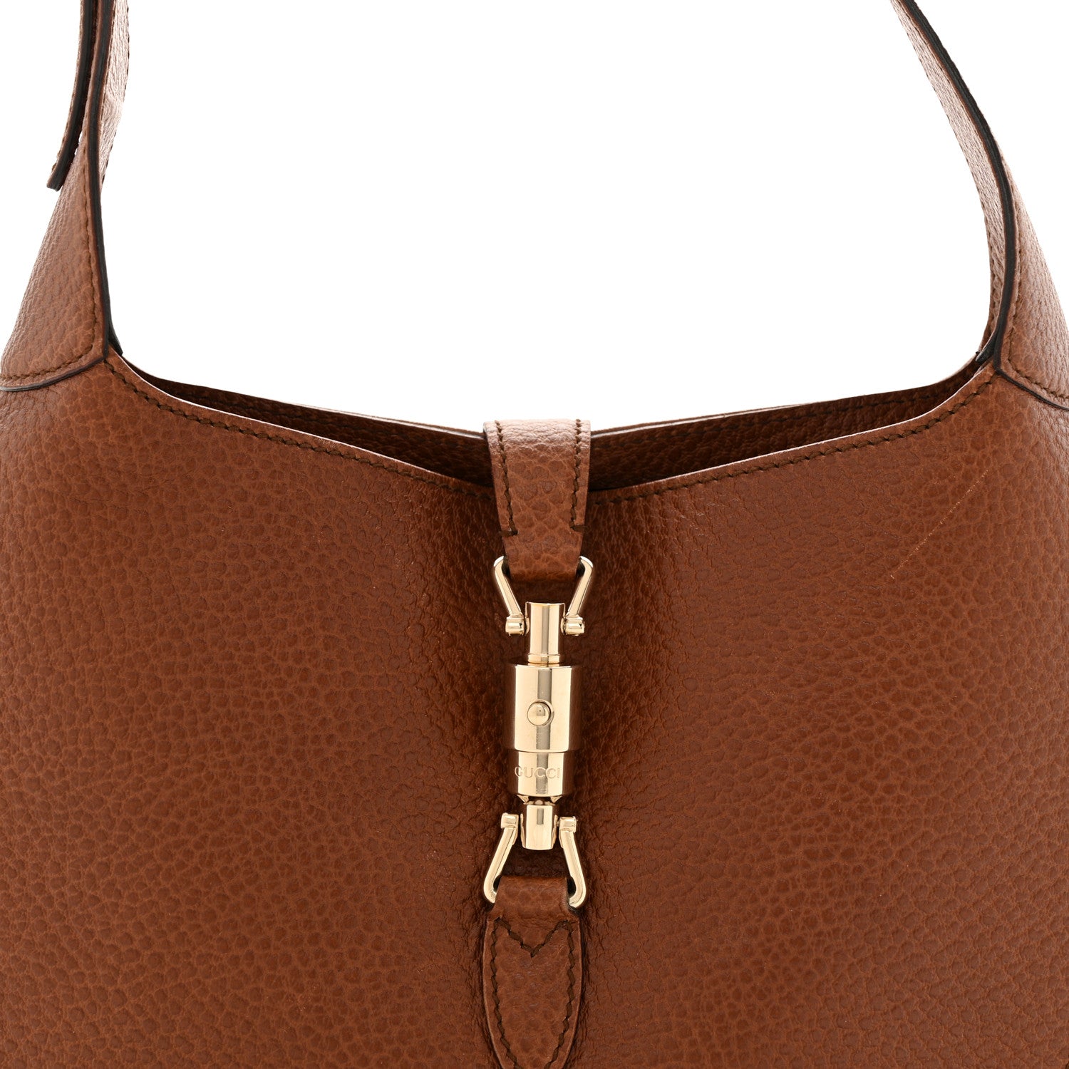 Gucci Soft Grained Calfskin Small Jackie O Hobo Brown 8 of 15