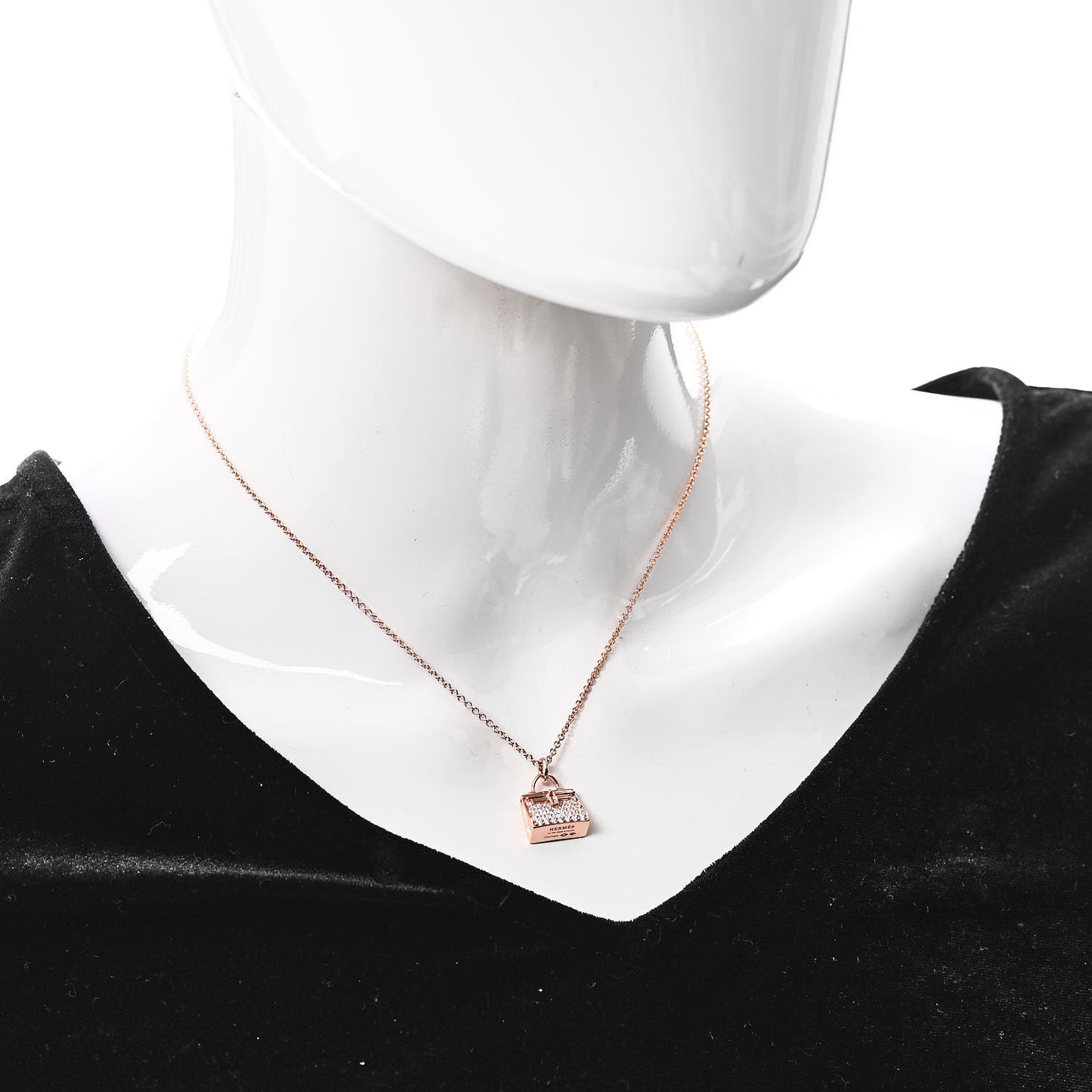 18K Rose Gold Diamond Kelly Amulettes Pendant Necklace