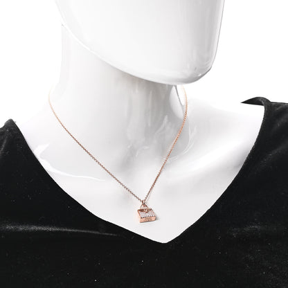 Hermes 18K Rose Gold Diamond Kelly Amulettes Pendant Necklace 2 of 5