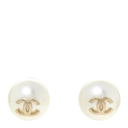 Chanel Pearl CC Large Earrings Gold 2 of 8