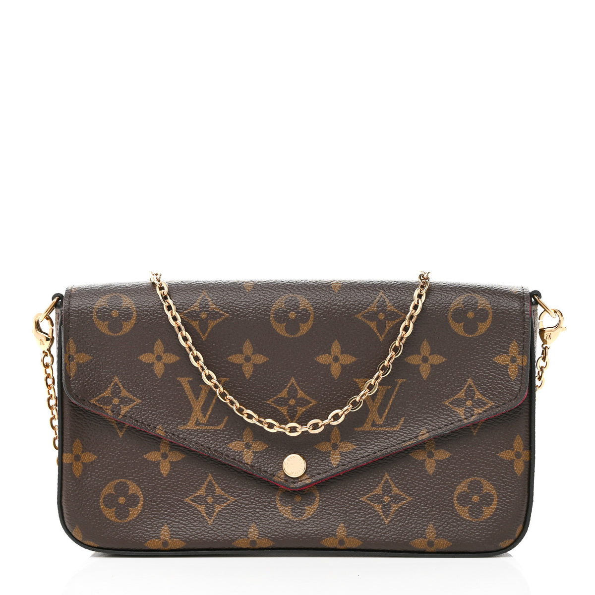 Monogram Pochette Felicie Chain Wallet Fuchsia