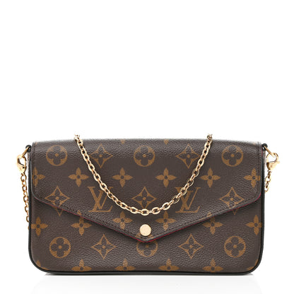 Louis Vuitton Monogram Pochette Felicie Chain Wallet Fuchsia 1 of 11