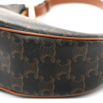 Celine Triomphe Canvas Calfskin Ava Shoulder Bag Tan 10 of 10