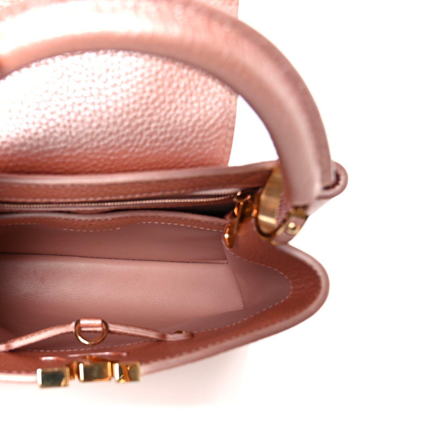 Metallic Taurillon Capucines BB Pearly Pink