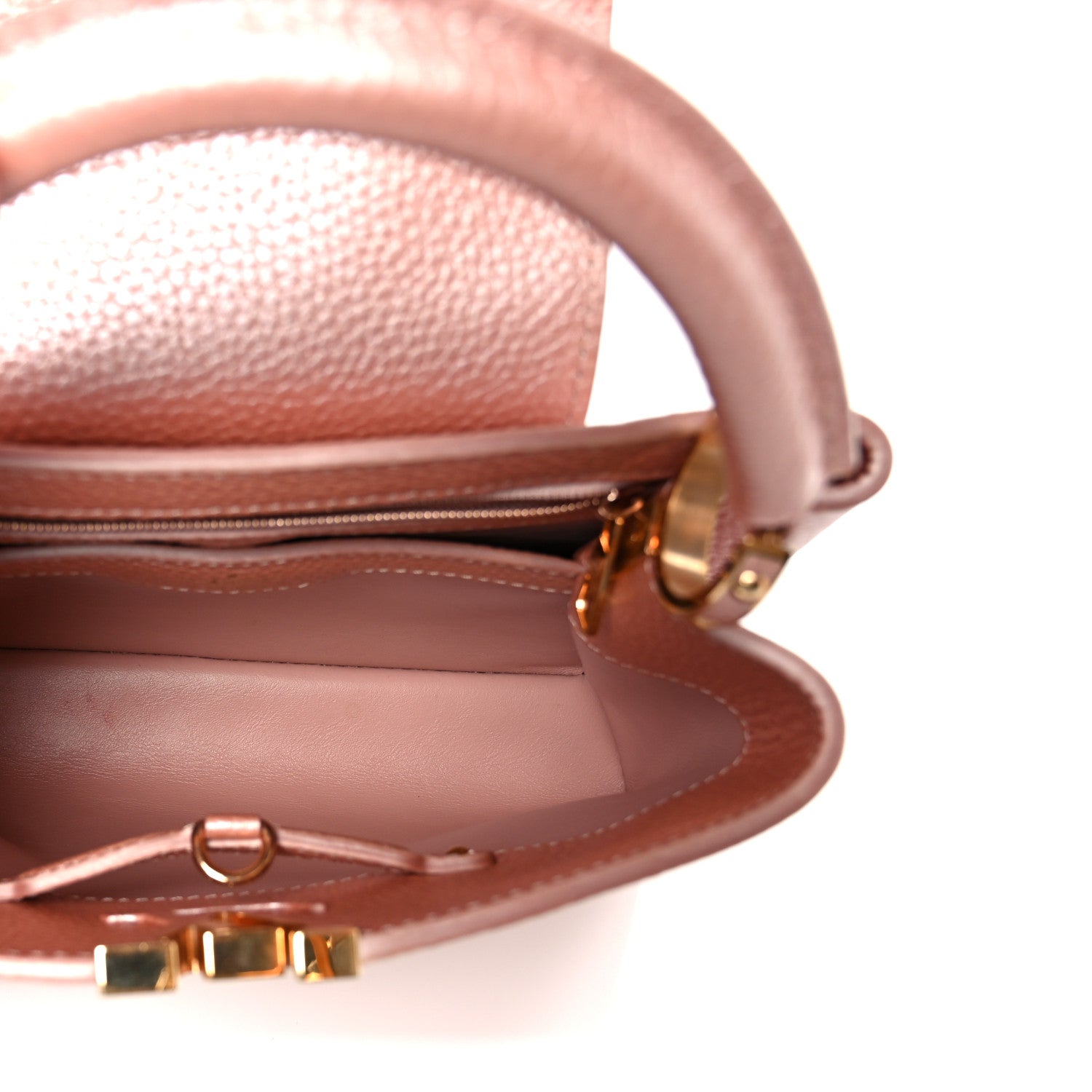 Louis Vuitton Metallic Taurillon Capucines BB Pearly Pink 5 of 9