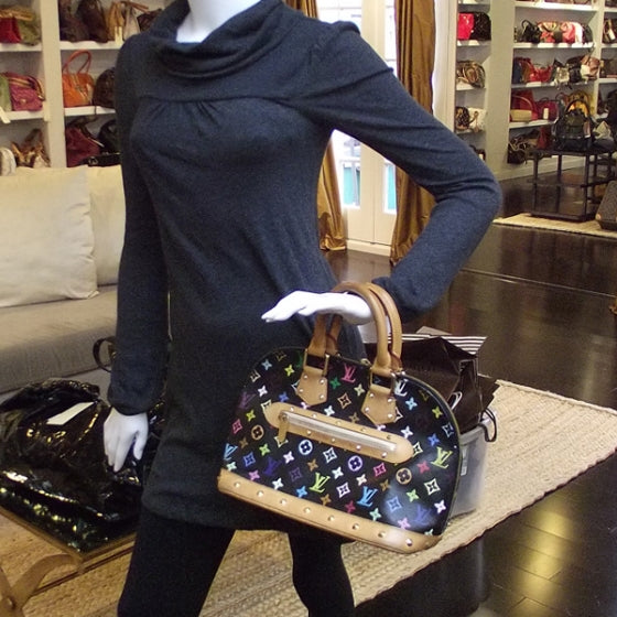 Louis Vuitton Monogram Multicolor Alma Black 2 of 10