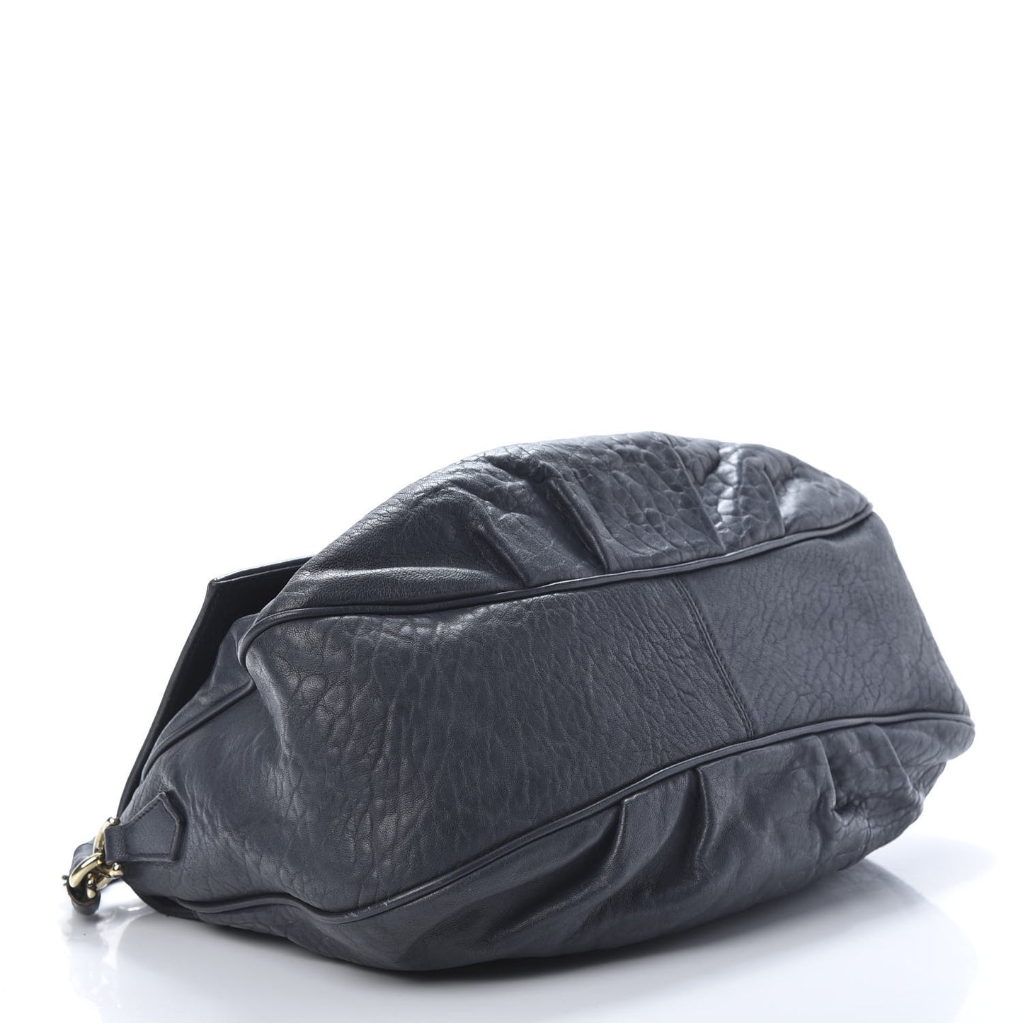 Crinkled Lambskin Mia Shoulder Flap Navy