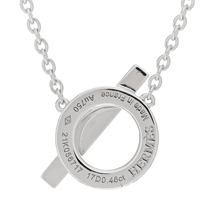 Hermes 18K White Gold Diamond Finesse Pendant Necklace 4 of 5