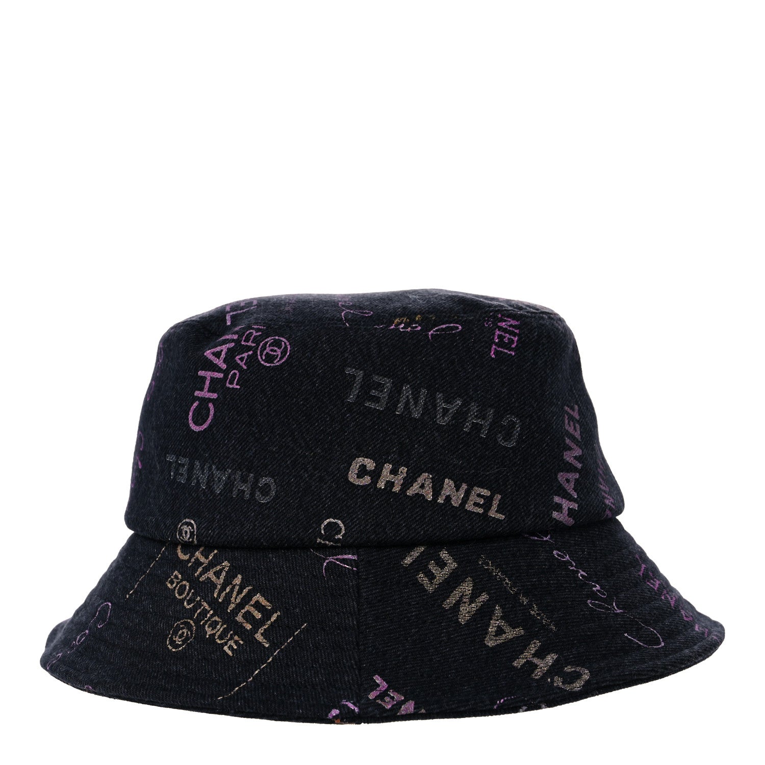 Chanel Denim Mood Cloche Bucket Hat S Black 2 of 6