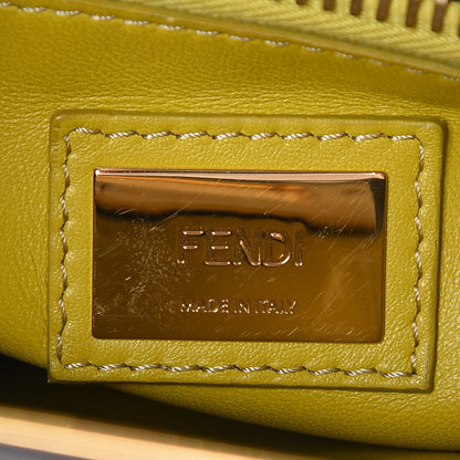 Fendi Vitello Morgan Shiny Nappa Medium Peekaboo Iconic Satchel Piombo Lime 7 of 8