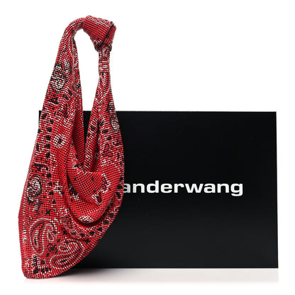 Alexander Wang Twill Chainmail Mesh Printed Bandana Scarf Bag Bright Red 10 of 10